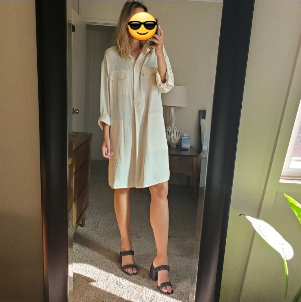 Vince Utility Shirtdress in Fennel